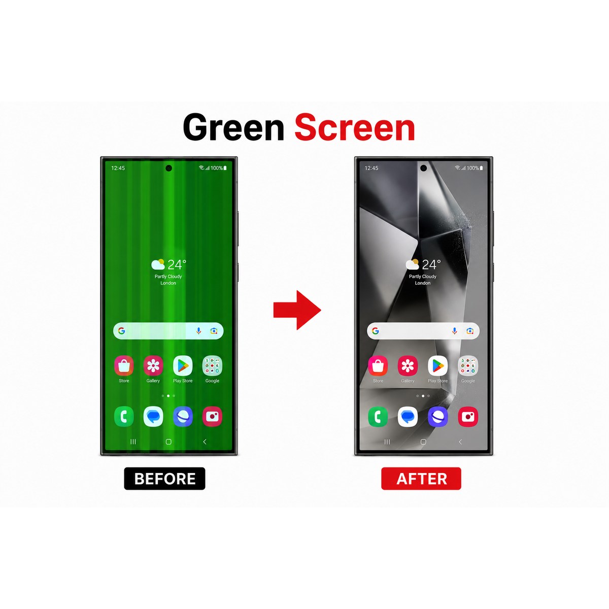 Before after green screen Samsung Note 20 Ultra di Bengkel Henpon